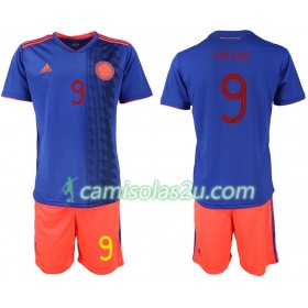 Camisolas de Futebol Colômbia FALCAO 9 Criança Equipamento Alternativa Copa América 2019 Manga Curta